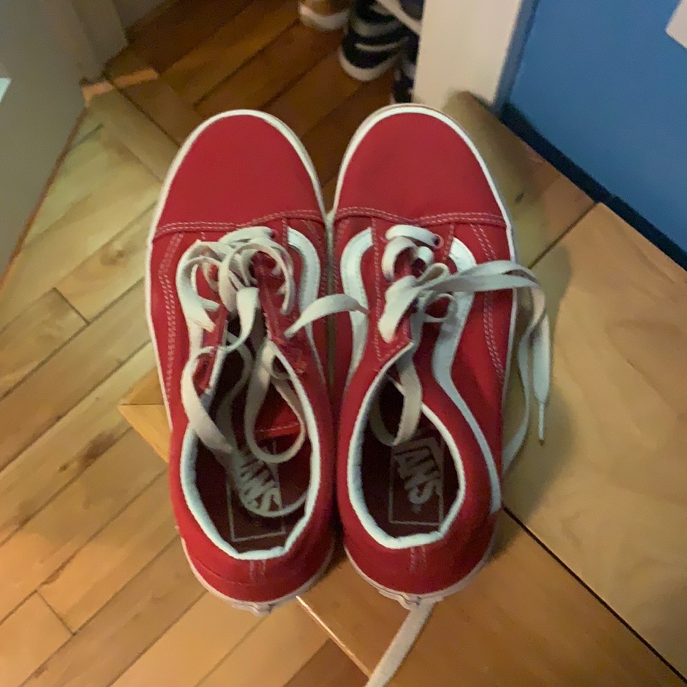 Red low top Vans